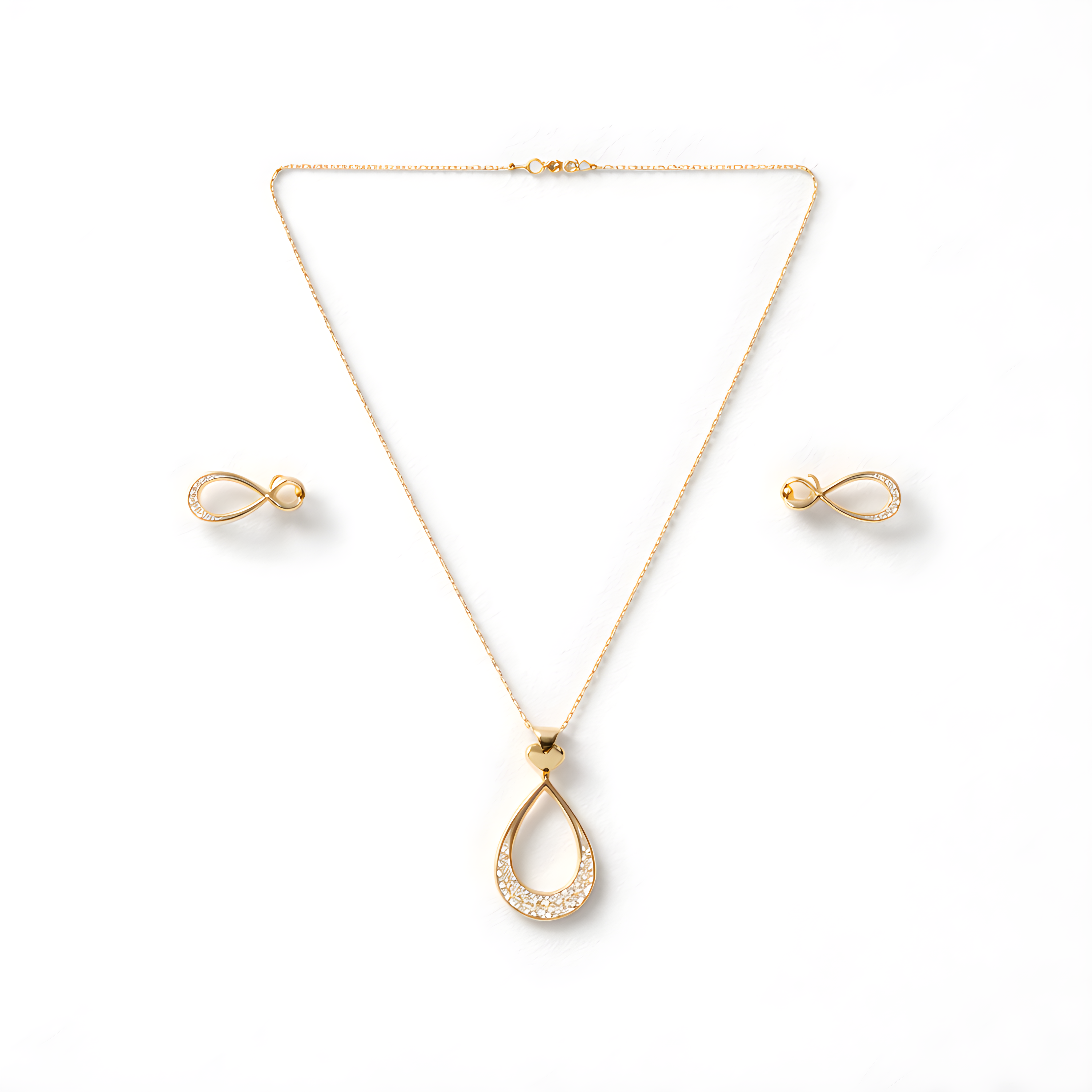 Teardrop Infinity Jewelry Set – Necklace & Earrings