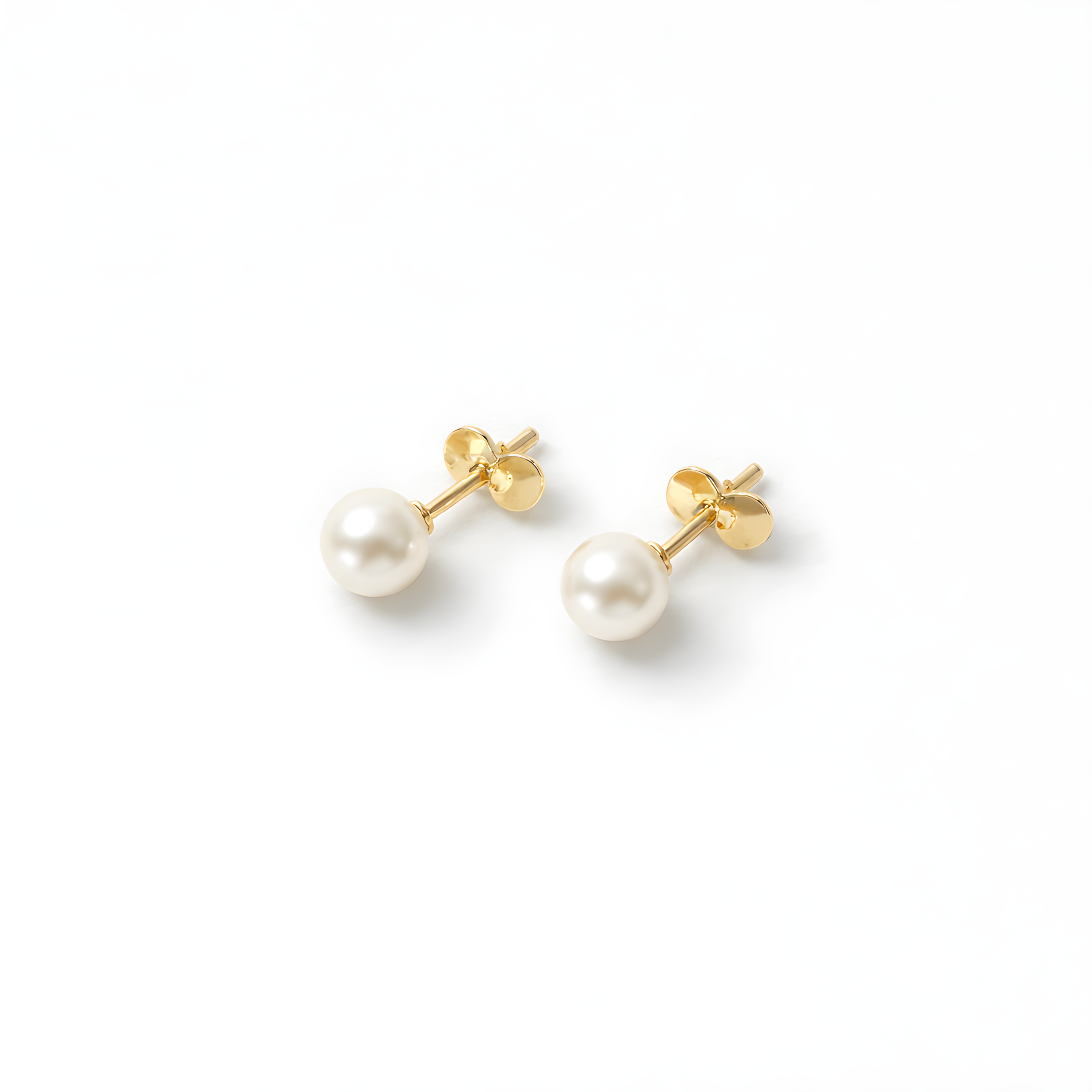 Classic Pearl Stud Earrings – Gold Plated Stainless Steel